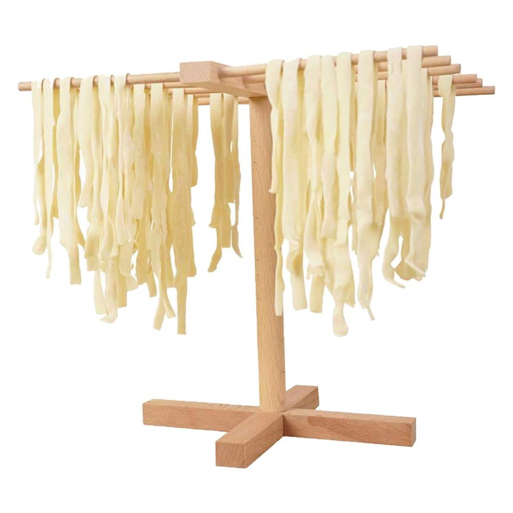 Tohuu Pasta Rack Wooden Noodle Fisherman Pasta Holder with 12 Arms
