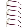 thumbnail image 3 of 3 Pairs Matte Translucent Classic Lightweight Reader - Spring Hinge - Unisex Reading Glasses, 3 of 3