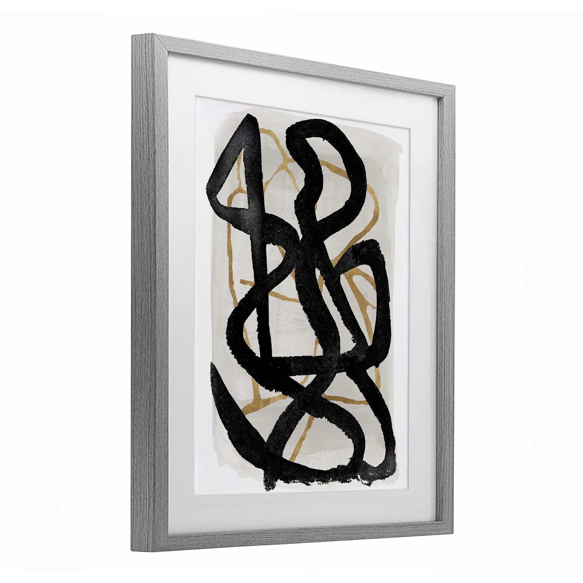 Stupell Industries Hindsight Black & Beige Gray Framed Print Under Glass, design by Lucille Price