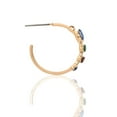 thumbnail image 2 of Stellar Women's 1" Mini Jewel Tone Hoop Hook Earrings Jewelry, Rainbow/Gold, 2 of 3