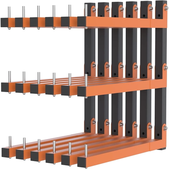 Lumber Rack Wall Mount, Lumber Storage Rack, Heavy Duty Wood Storage Racks with 9-Level System, 1080 lb Substantial Garage Wood Organizer, Orange Lumber Metal Racks for Indoor and Outdoor (6 PACK)
‎