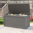 thumbnail image 3 of Bifanuo 260 Gallon Resin Deck Box with Built-in Steel Beams, Large Weatherproof and UV Resistant Indoor & Outdoor Storage Box for Patio Cushions, Pool Supplies, Patio Furniture, 3 of 7