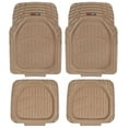 thumbnail image 2 of Motor Trend FlexTough Deep Dish Heavy Duty Rubber Floor Mats & Cargo Liner For Trunk All Weather (Beige) - Complete Coverage Set, 2 of 9