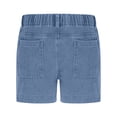 thumbnail image 3 of Pantalones cortos de mezclilla for mujer de talle alto con cordón elástico en la cintura elástica de moda Jorts de mezclilla pantalones cortos de verano, 3 of 7