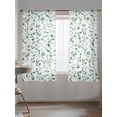 thumbnail image 5 of Green Plant Sheer Curtains 2 Panels Set Eucalyptus Leaf Watercolor Farm Lihgt Filtering Rod Pocket Voile Drape, Semi Sheer Window Curtains for Bedroom Living Room, 52"x63", 5 of 5