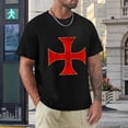 thumbnail image 4 of Knights Templar Suave Men's Cotton Short Sleeve HD Print Tee for Casual T-Shirt Crew Neck Top Black 2XL, 4 of 7