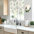 thumbnail image 6 of Summer Daisy Tie Up Curtain 45 Inches Long, Eucalyptus Leaves Flower Farmhouses Retro Balloon Style Kitchen Window Curtain Over Sink, Small Window Rod Pocket Curtain 52"x45", 6 of 9