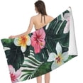thumbnail image 2 of tropical palm leaf towel for bathroom use, absorbent kitchen towel, spring flower ultra-fine fiber bath towel, tableware, fingertip towel, guest bar, gym, spa 30*60in, 2 of 8