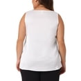 thumbnail image 4 of DARING DIVA Women's Plus Silk Satin Tank Top V Neck Cami Blouse 3X White, 4 of 6