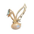 thumbnail image 2 of YAOBAMM Big Hair Clip Hair Claw Inlaid Rhinestones Faux Pearls Rabbit Ear Shape Large Grasping Clip Styling Tool, 2 of 6