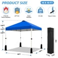 thumbnail image 3 of Romswi 10x10 Pop Up Canopy Tent, 1-Button Push SetUp Canopy Tent, Adjustable Height Instant Portable Shelter, Portable Roller Bag, Easy Outdoor Sun Shade for Events, 4 Weight Bags, Blue, 3 of 8