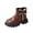 Brown, variant on Kid's Winter Boots, Walking Shoes, Snow Boots, Non Slip Shoes, Kid's Boots, Toddler/Little Kid Girl's Clara Fashion Short Ankle Boots Pearls Bow Dress Booties With Zipper, Black US-13C/EU-29