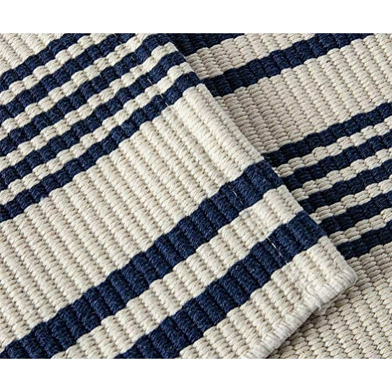 Navy Blue Striped Cotton Rugs Bryont Blog