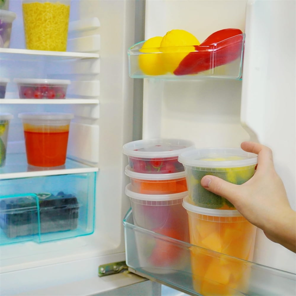 24Pcs 16 oz Disposable Takeout Containers,Deli Containers with Lids,Stackable Food Storage Box,Airtight Leakproof Round Bowls,Non-Spill Plastic Soup Cups,Freezer Safe,for Meal Prep Clear