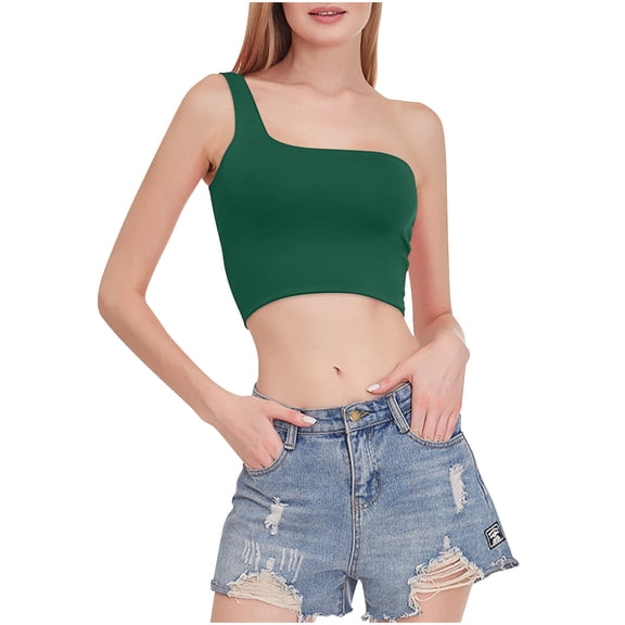Leesechin Women Tank Tops plus size Fashion Ladies Sleeveless Shoulder Garment Comfortable Breathable Round-Neck Blouses Halter