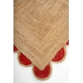 thumbnail image 3 of Handwoven Natural Jute Red Scalloped Rugs , Home Décor Jute Carpet 2 x 3 Feet ( 60 cm x 90 cm )Rectangle, 3 of 4