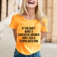 thumbnail image 2 of Zylarhe Womens T Shirts If You Don't Want A Sarcastic Answer Don't Ask A Question Women's T-Shirt Casual Graphic Tee Soft Short Sleeve Comfortable Fit, 2 of 4