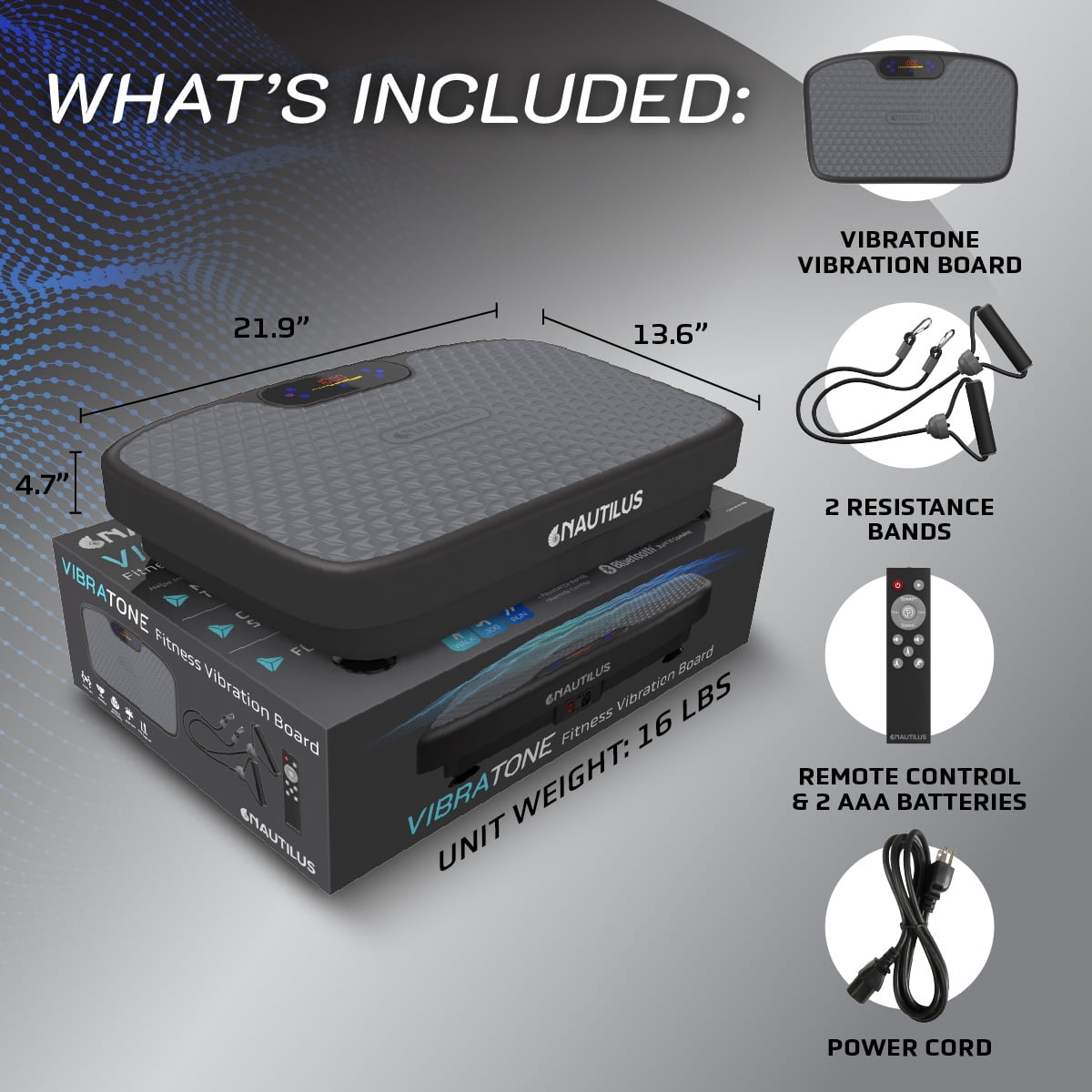 Nautilus Vibratone Pro Vibration Plate Full Body Fitness and Exercise Platform - Muscle Strength, Circulation