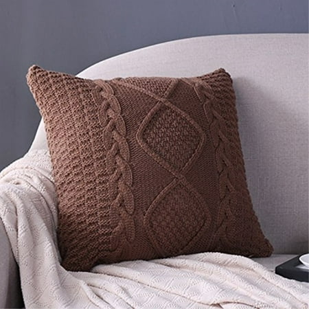 Fashion Cotton Cable Knit Pillow Cushion Double Side Knitted Throw