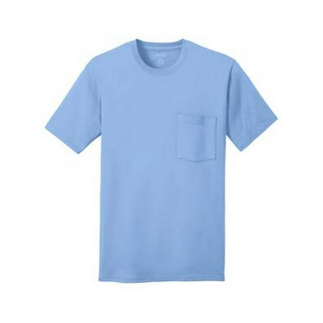Port & Company 100% Cotton Pocket T-Shirt - Light Blue - Medium
