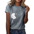 thumbnail image 1 of Birdeem T-Shirt Décontracté pour Femmes Imprimé Col Rond Manches Courtes Chandail Blouse Tops, 1 of 6