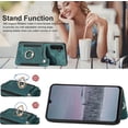 thumbnail image 4 of A14 5G Case,Card Holder Wallet for Galaxy A14 5G Phone Case,Ring Holder Stand,RFID-Blocking,Wrist Strap,Camera Protector,Leather Protective  Flip Cover for Samsung A14 5G Case (Green), 4 of 14