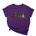 thumbnail image 3 of Feanecy Women's Christmas T Shirts Funny Casual Xmas Tree Graphic Short Sleeve Tees Soft Casual Loose Holiday Tops for Women Novelty Gift Shirt Purple XXL, 3 of 5