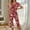 020 Red, variant on Hvot&aat Womens V-neck Short Sleeve Pajama Set Elastic Waist Loose Fit Pants and Sleepwear Top