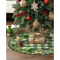 thumbnail image 6 of St Patricks Day Decorations, St Patricks Day Tree Skirt Shamrock Three-Leaf Clover Gold Coins, St Patricks Day Ornaments for Tree, Green Buffalo Plaid Tree Skirt Lucky Cover for Spring Holiday (36 in), 6 of 6