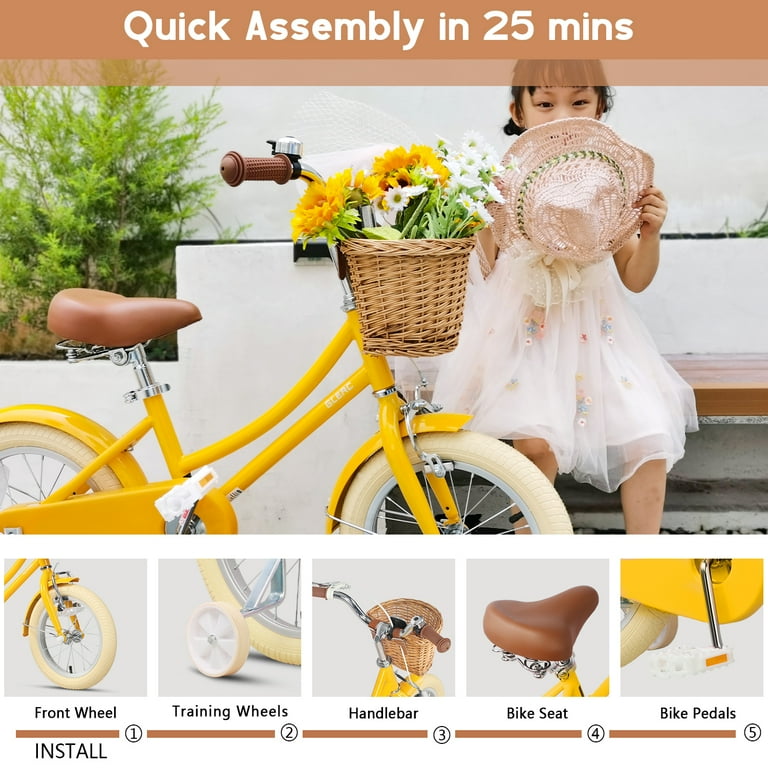 Glerc Little Molly 16 inch Kids Girls Bike for 4-7 Years Old