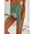 thumbnail image 2 of ZAFUL Women Leisure Tie Side Plain Beach Sarong Green One Size, 2 of 7
