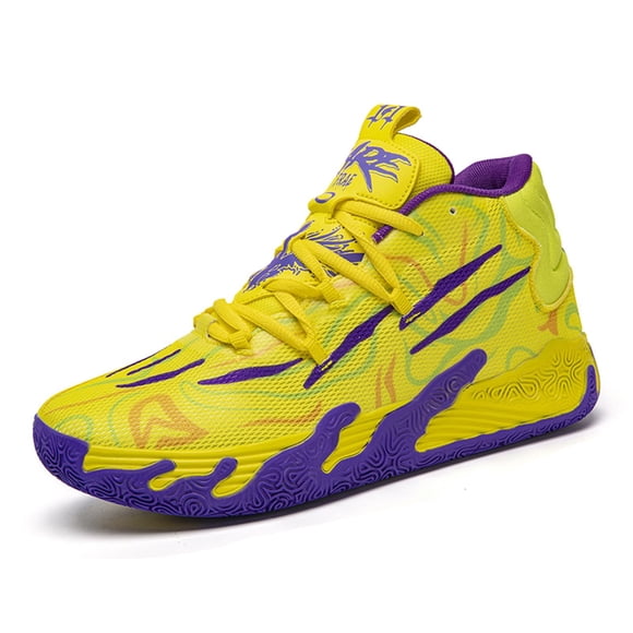 BINQER Men's Lightweight Lace Up High Top Fashion Basketball Shoes Soft Non-Slip Running Shoes Running Shoes