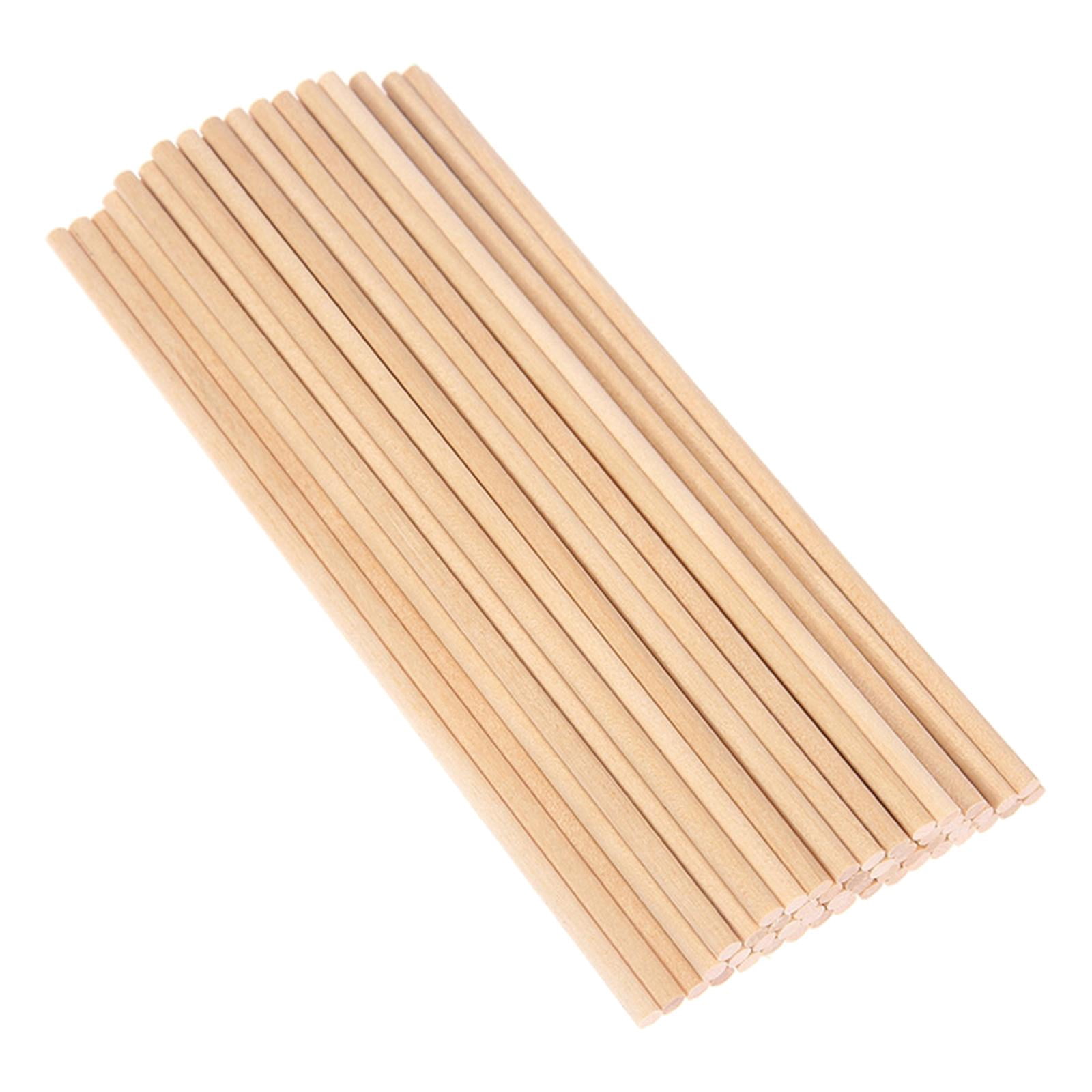 100Pcs Unpainted Wooden Dowel Rods Sticks- Hardwood Dowels - Craft Dowels for Woodworking - for Model Building Games Kids Crafts Home Decor - 20cm