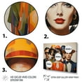thumbnail image 3 of Designart "Retro Portraits Mid Century Orange Nostalgia I" Fashion Wall Art Living Room, 3 of 5