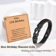 thumbnail image 2 of 12th-40th Birthday Gift for Boys  Men, Leather Knot Bracelet Gifts for 12 13 16 Year Old Boys Son Grandson Nephew Friend with Birthday Card, 2 of 5