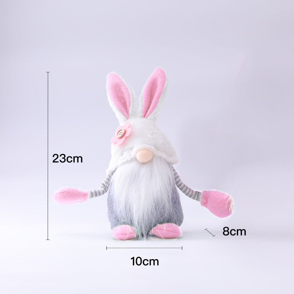 Kepooman 2 Packs Floral Faceless Mr and Mrs Gnome Bunny Doll for Decor Gifts, Multi-color