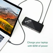 Plugable USB C Docking Station with Charging, Compatible with Thunderbolt 3 and USB-C MacBooks and Specific Windows, Chromebook, Linux Systems (HDMI Display, 60W Charging, Ethernet, 3x USB 3.0 Ports)