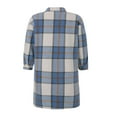 thumbnail image 3 of Manteau Coupe-Vent à Carreaux pour Femmes, Veste à Revers à Boutons, Manches Longues, avec Poches, Automne Printemps, Vêtement d'Extérieur, 3 of 6
