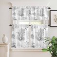 thumbnail image 3 of Kitchen Window Curtains Valance and Tier Set, Ocean Life Gray Coral Conch Starfish Rod Pocket Tier Curtain Valance Set, Watercolor Marine Theme Light Filtering Cafe Curtains for Bedroom Living Room, 3 of 9
