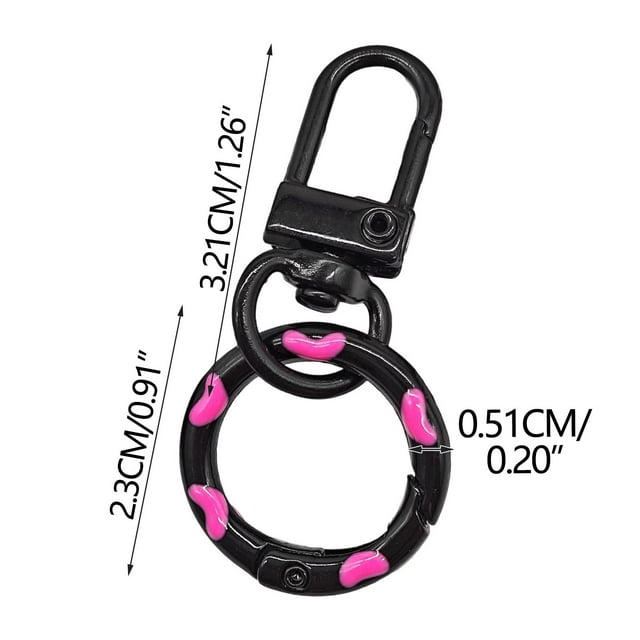 JASKFLY Candy-Colored Donut Buckle 3 Pack Candy Colored Donut Keychains Spring Hook and Door Knob Combo with Colorful Enamel Coating,Tools/Office|Alloy,J