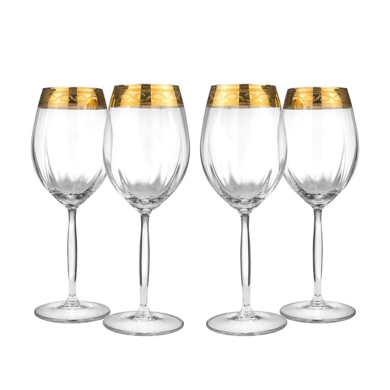 Gold Rimmed Stemless Wine Glass - Set of 4 – mrs.mandolin