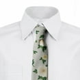 thumbnail image 2 of Vintage Necktie, Muted Tone Chrysanthemums, Dress Tie, 3.7", Coconut and Fern Green, by Ambesonne, 2 of 3