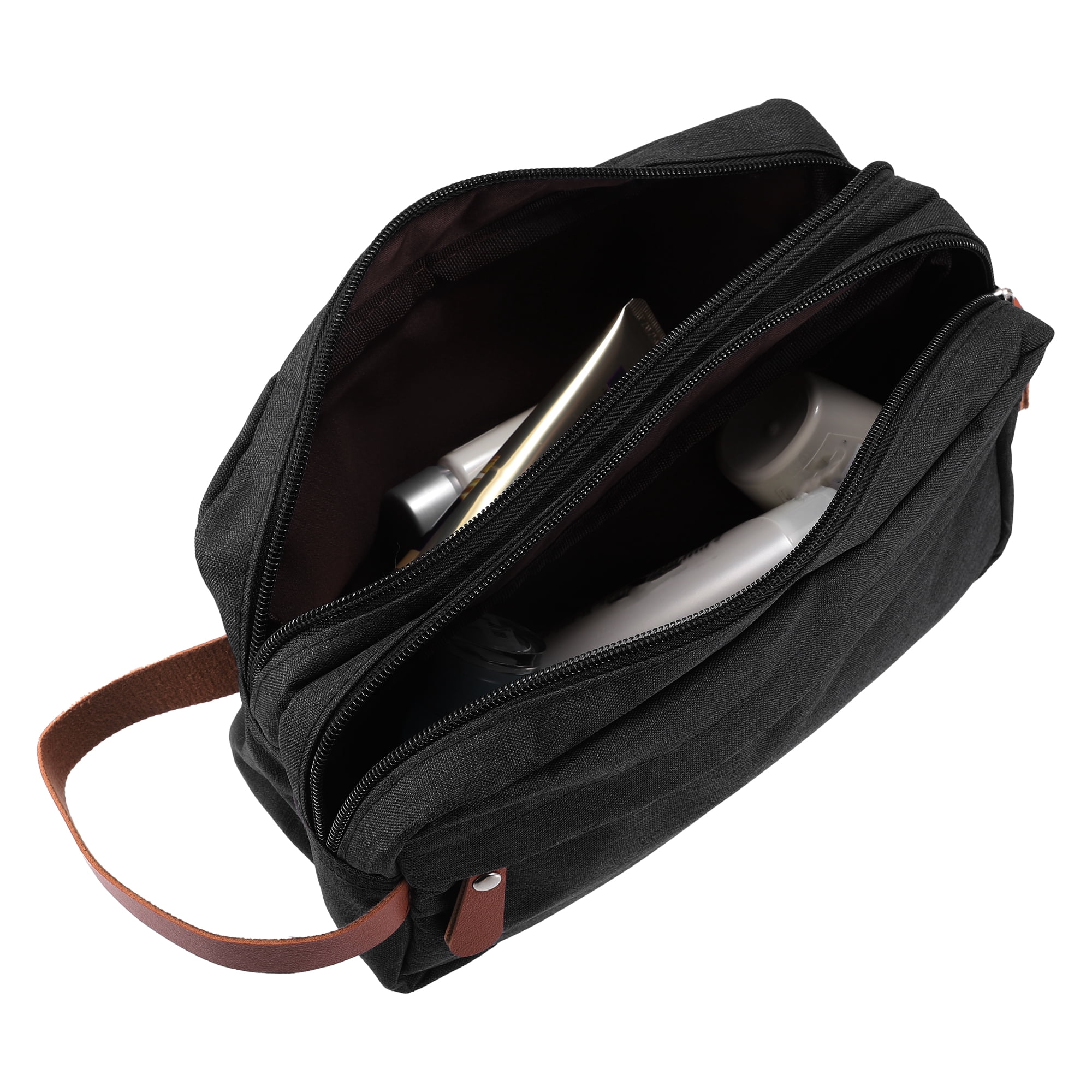 Unique Bargains Floral Makeup Bag Zipper Flower Cosmetic Pouch Black