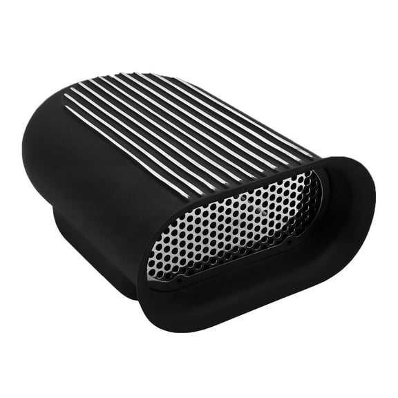 Single Fits 4 Barrel Scoop Hilborn Style Aluminum Finned Black Hood Scoop