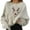 Beige, variant on LUOGENLI Sweatshirt for Women Hoodies Christmas Women's Holiday Party Pullovers Graphic Print Crew Neck Long Sleeve Sweatshirts Gifts Shirt Tops Womens Sweatshirt Oversized Pink Orange Size XXL