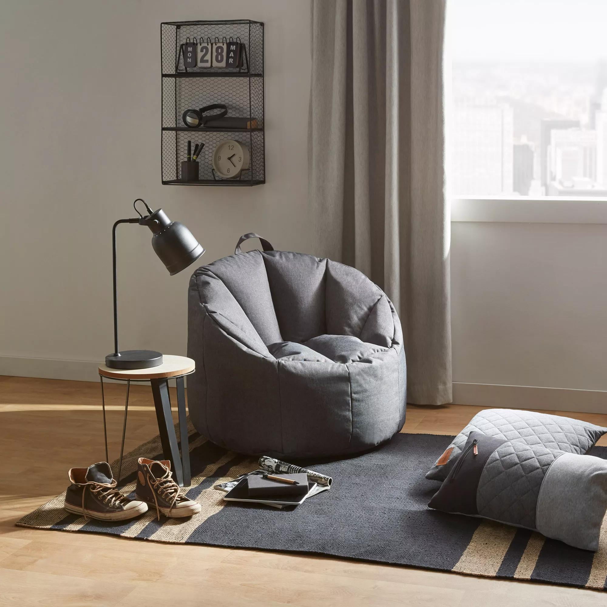 Bouclair Dark Grey Canvas Bean Bag Walmart
