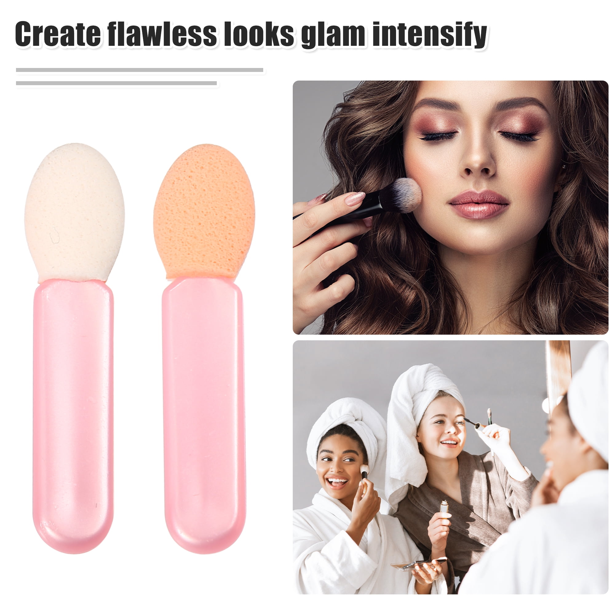 Unique Bargains 50 Pcs Eye Shadow Sponge Applicators, Eyeshadow Brushes Makeup Applicator