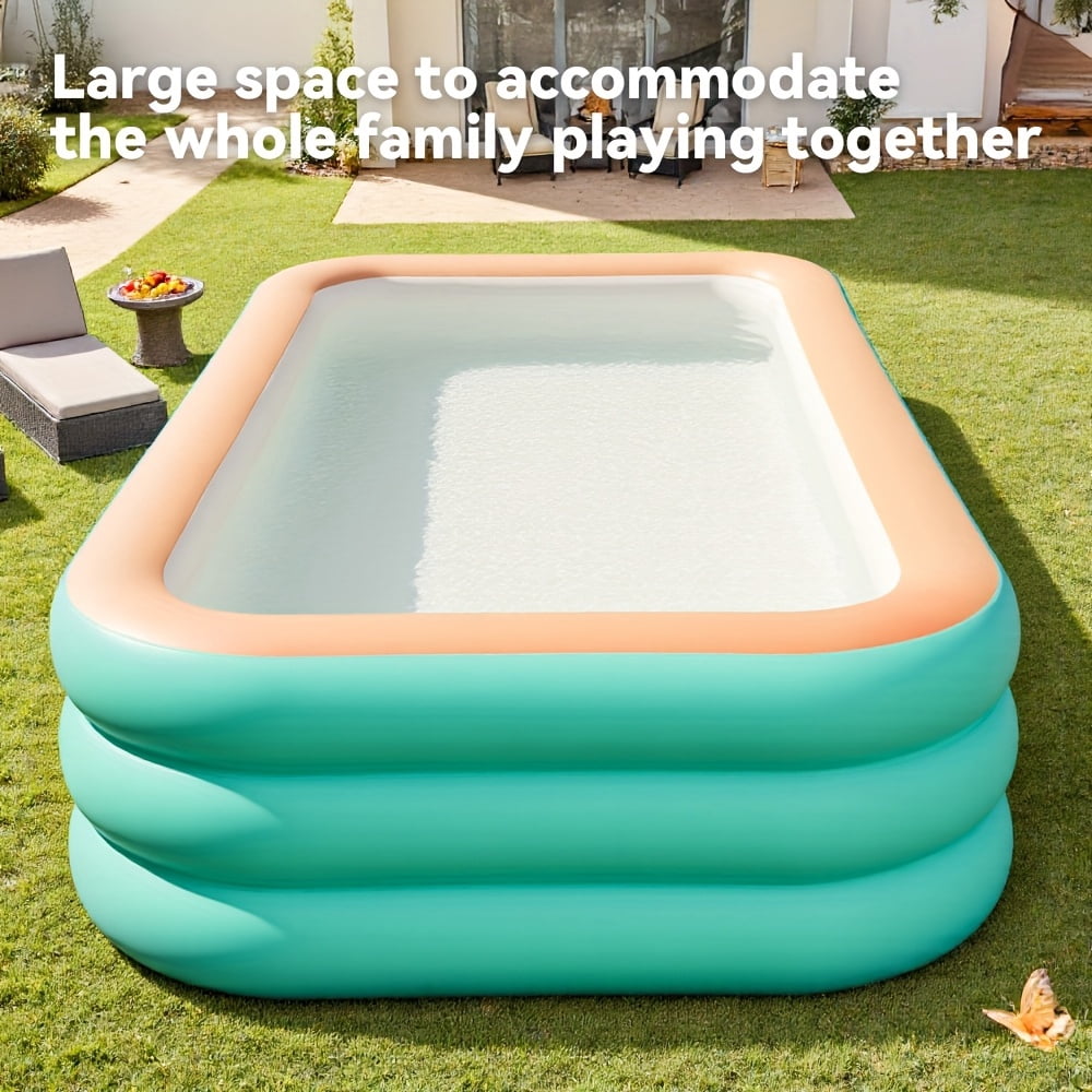1PC Multi Size Thickened Oversized Rectangular Inflatable Swimming Pool, spacious enough for whole family use