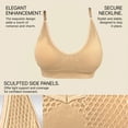 thumbnail image 4 of Alun Wirefree Seamless Comfort Bra for Women Soft Support Everyday Wear Lightly Lined T-Shirt Bra Fashion Texture Design Breathable Fabric and Back Sport Bralettes Khaki XXL, 4 of 7