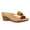 Blush, variant on GC Shoes Womens Wedge Sandals, Open Toe Mid Heel Platform, Comfy Vegan Leather Solid Flower Strap Slide Wedges, Pewter/ 8.5